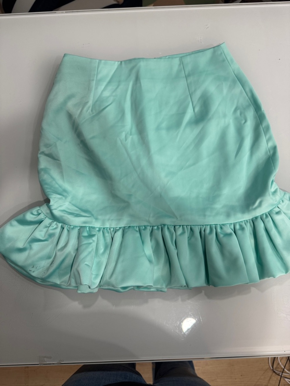 naked wardrobe Mint Ruffle-Hem Mini Skirt - NEW WITHOUT TAGS (NWOT)